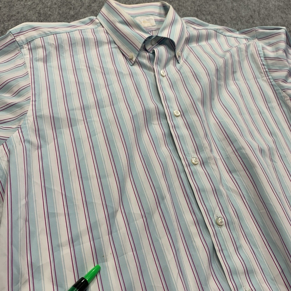 Brooks Brothers Men's Button Down Shirt Regent Italian Fabric - Size 16.5 35 - Picture 3 of 15